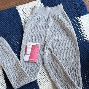 Gray Cable Knit 100% Merino Wool Leggings